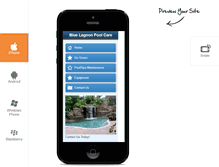 Tablet Screenshot of bluelagoonpoolcare.com